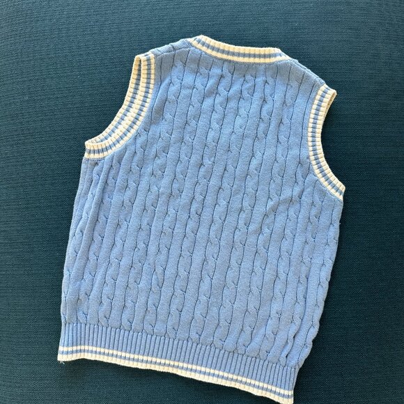 Vintage-Inspired Blue Cable Knit Sweater Vest – J. Galt Shanghai - Picture 7 of 7